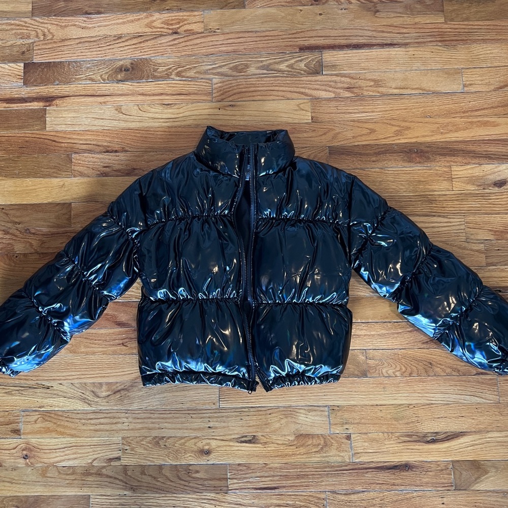 Steve Madden Black Cropped Puffer Jacket